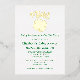 O'Baby St. Patrick's Day Babyparty Folieneinladung