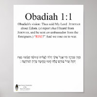 Obadiah 1:1 Poster