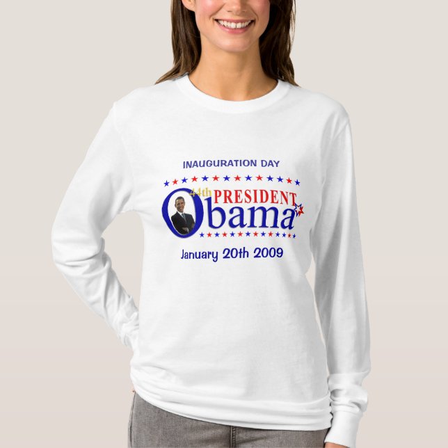Obama2009 Einweihungs-Tag - Lang-Hülse T-Shirt (Vorderseite)