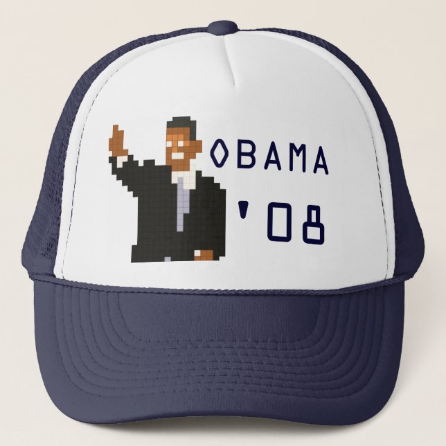 Obama '08-Bit Hut Truckerkappe (Vorderseite)