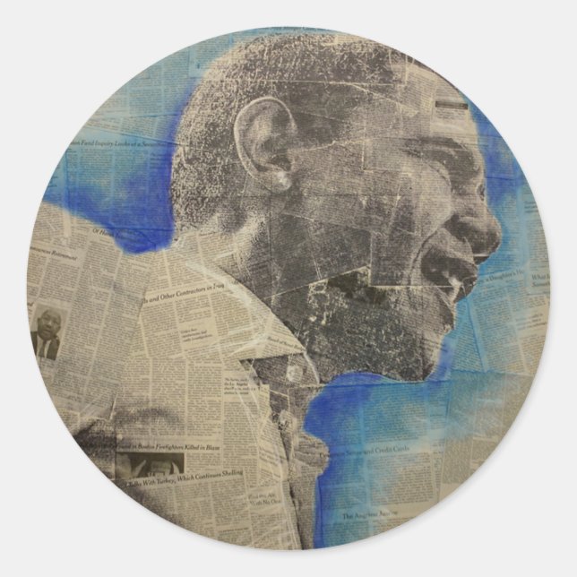 Obama '08 runder aufkleber (Vorderseite)