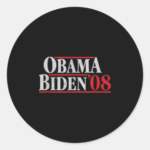 Obama 08 Shirt - Retro-Kampagne Obama Biden Runder Aufkleber