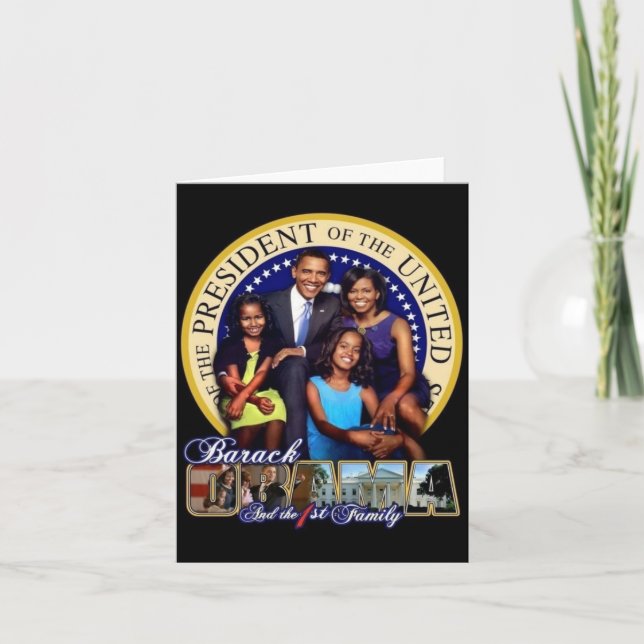 OBAMA-1ST FAMILIENGrußkarte Karte (Vorderseite)