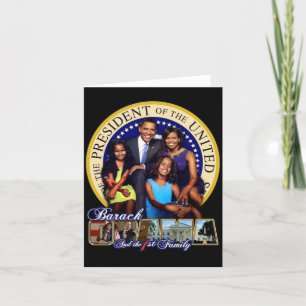 OBAMA-1ST FAMILIENGrußkarte Karte