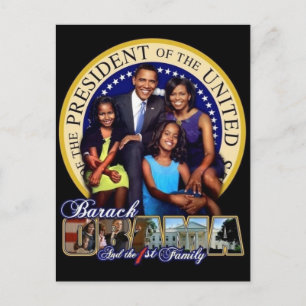 OBAMA-1ST FAMILY-Postkarte Postkarte