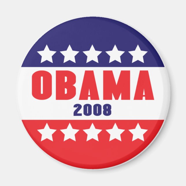 OBAMA 2008 Stars & Bars Magnet 89422 (Vorne)
