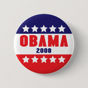 Obama 2008 Sterne u. Stangen-Knopf 61017 Button