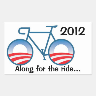 Obama 2012 Fahrrad - Mit dem Auto... Rechteckiger Aufkleber