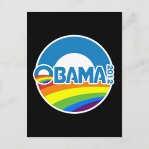 Obama 2012 Gay Pride Rainbow Postkarte
