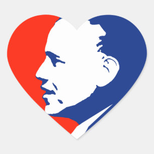 Obama 2012 Herz-Aufkleber
