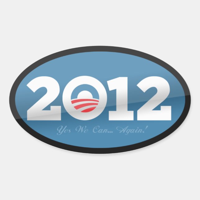 Obama 2012 Offizielles Logo Ovaler Aufkleber (Vorderseite)