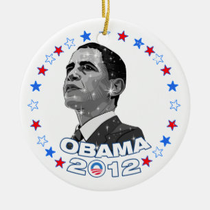 Obama 2012-Portrait & Stars Keramikornament