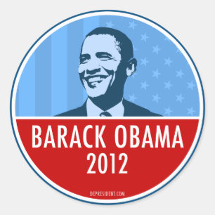 Obama 2012 runder aufkleber