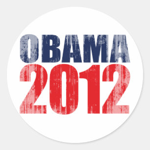 OBAMA 2012 Vintage.png Runder Aufkleber