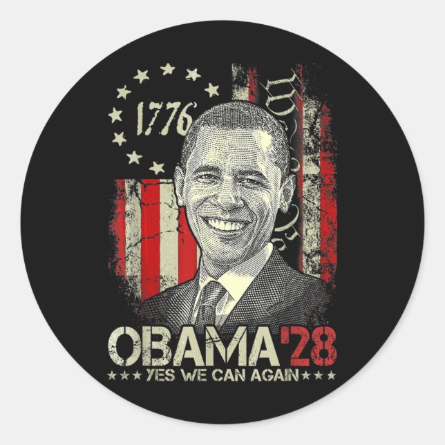 Obama 2028 _2 runder aufkleber (Vorderseite)