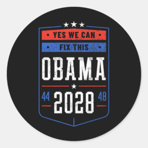Obama 2028 44 48 Premium Runder Aufkleber