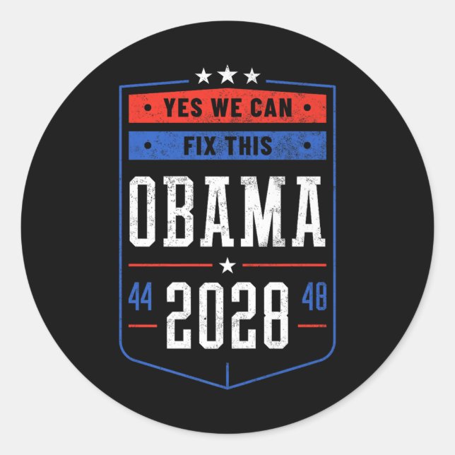 Obama 2028 44 48 Premium Runder Aufkleber (Vorderseite)