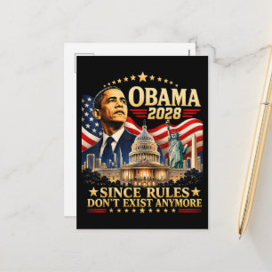 Obama 2028 Da Regeln nicht mehr existieren Feiertagspostkarte