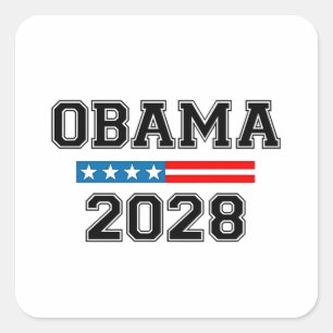 Obama 2028 Demokratie Wahl USA Quadratischer Aufkleber
