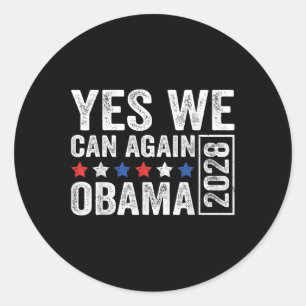 Obama 2028 Funny Political Election Retre Demokrat Runder Aufkleber
