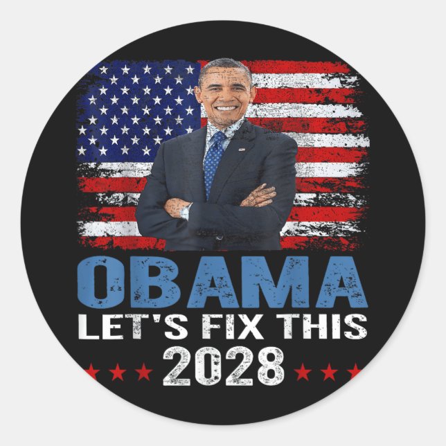 Obama 2028 Lasse Behebung dieses Problems 7 Runder Aufkleber (Vorderseite)