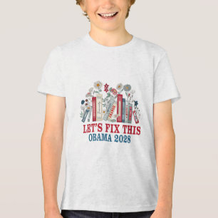 Obama 2028 Lasse Korrektur dieses Blumenbuchs Obam Tri-Blend Shirt