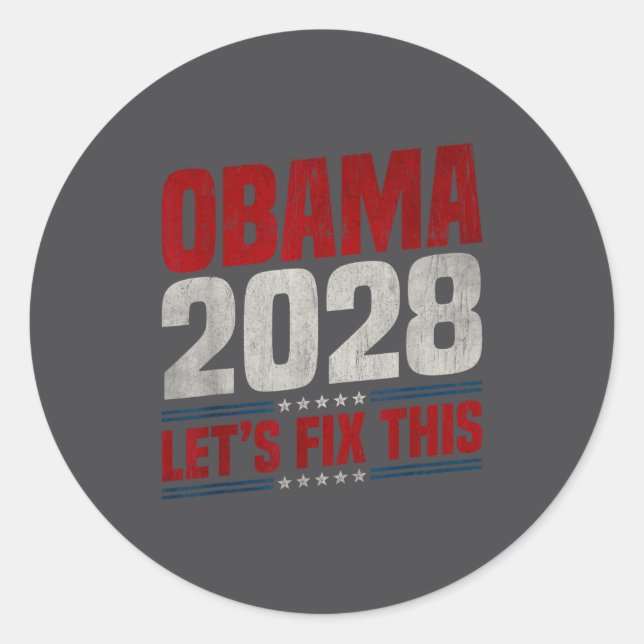 Obama 2028 Let's Fix This Obama 48th President Runder Aufkleber (Vorderseite)