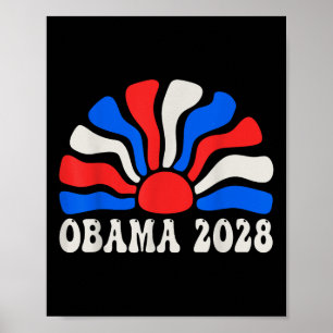 Obama 2028 Retro Vintag Flag Patriotic Protest Poster