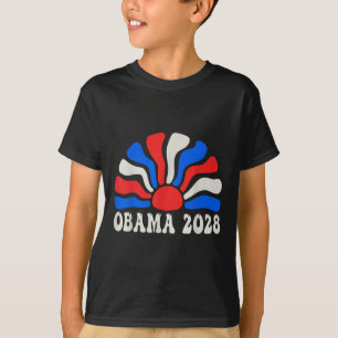 Obama 2028 Retro Vintag Flag Patriotic Protest T-Shirt