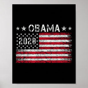 Obama 2028 Retro Vintag Flag Patriotische Politik Poster