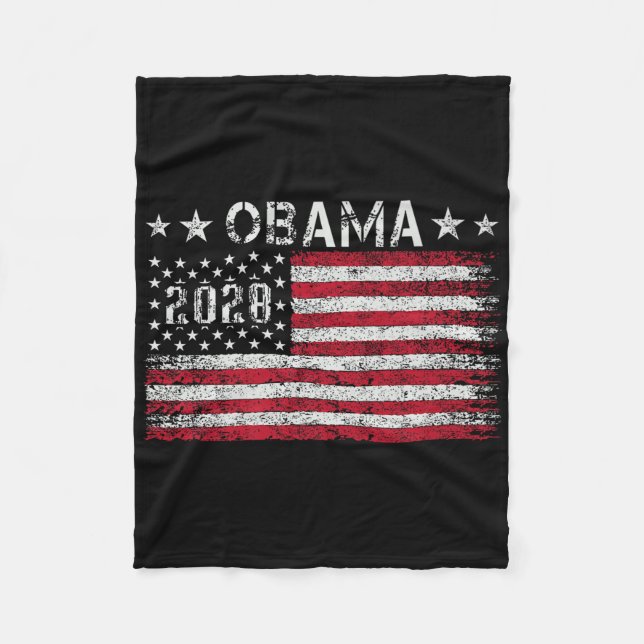 Obama 2028 Retro Vintag Fleecedecke (Vorderseite)