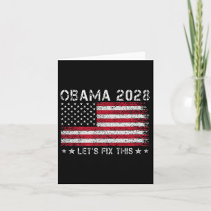 Obama 2028 Retro Vintage Flagge USA Patriotische P Karte