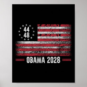Obama 2028 Retro Vintage US-Flagge Patriotisch Poster