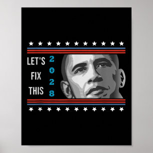 Obama 2028 USA Vintage Patriotischer Politische Pr Poster