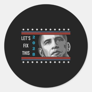 Obama 2028 USA Vintage Patriotischer Politische Pr Runder Aufkleber