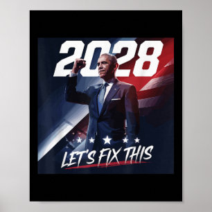 Obama 2028 Vintag Obama Patriotische politische Ku Poster