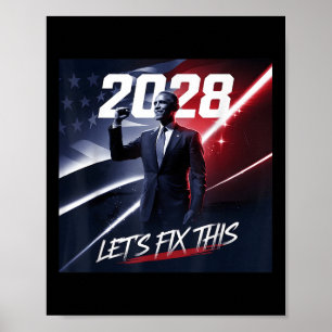 Obama 2028 Vintage Patriotische politische Kundgeb Poster