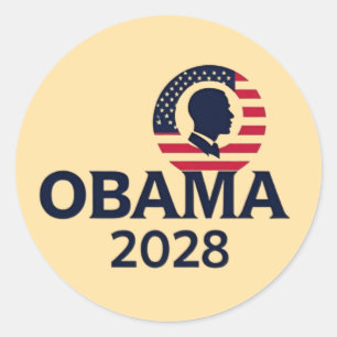 Obama 2028 - Wiederwahl von Barack Obama Runder Aufkleber