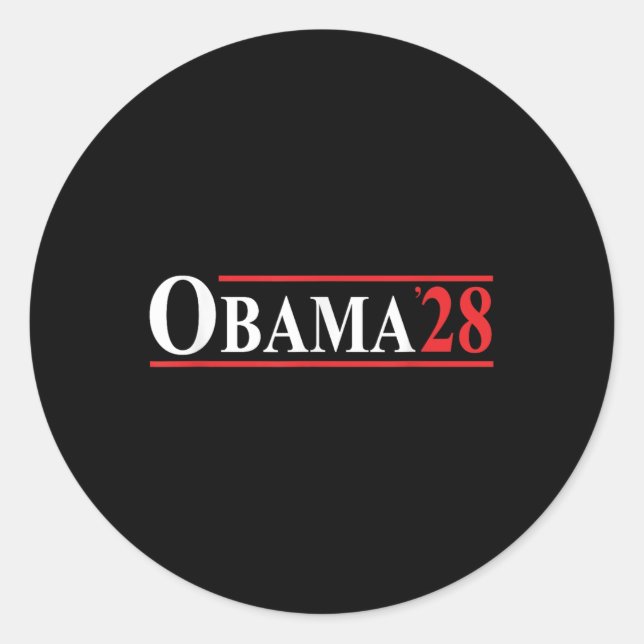 Obama 28 Retro Vintag Runder Aufkleber (Vorderseite)