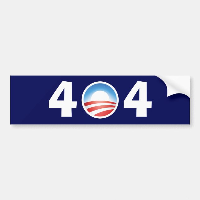 Obama 404 ahnungslos - Datei nicht gefunden Autoaufkleber (Vorne)