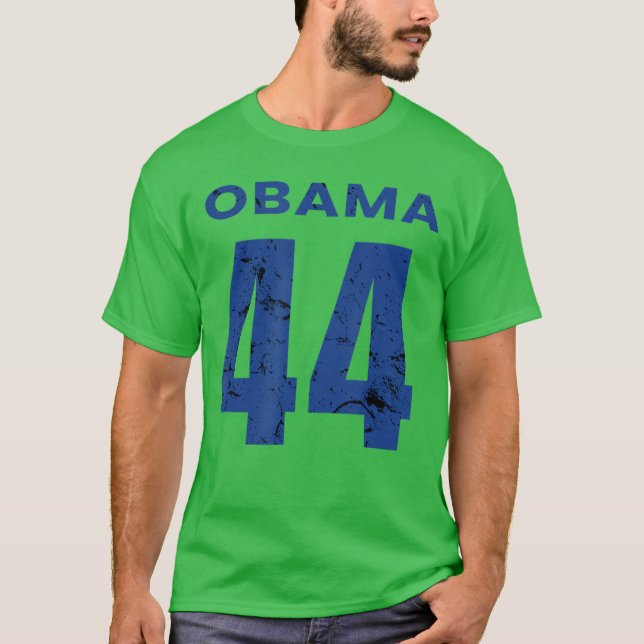 Obama 44 Bild mit Distressed-Effekt T-Shirt (Vorderseite)