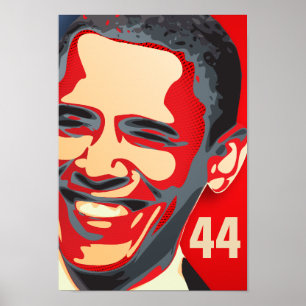 Obama - 44. Präsident auf einem Roten GIANT Poster