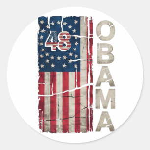 Obama 48. US-Präsident Flag Obama für Presi Runder Aufkleber