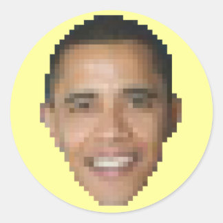 Obama (8-Bit) Runder Aufkleber