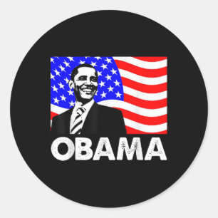 Obama American Flag US Präsident Gift Runder Aufkleber
