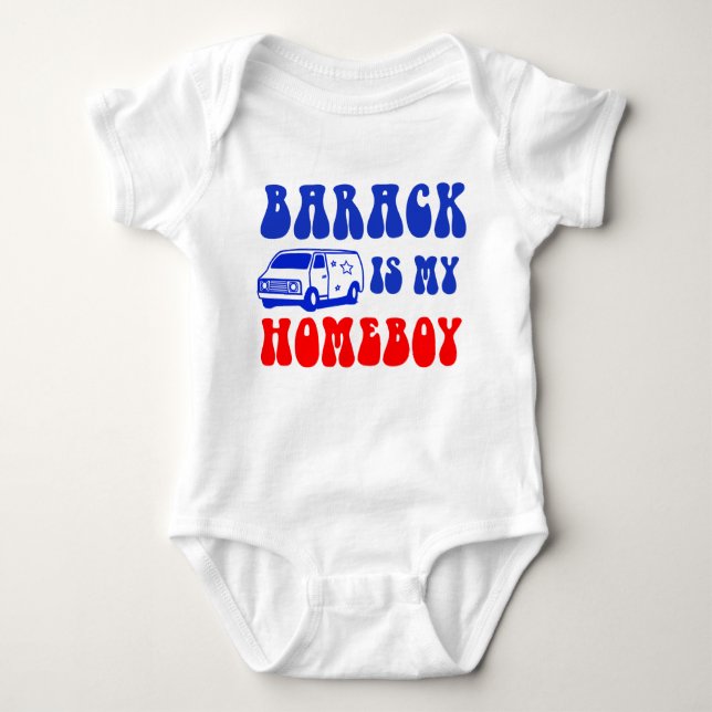 Obama-Baby - Barack ist mein Homeboy Baby Strampler (Vorderseite)