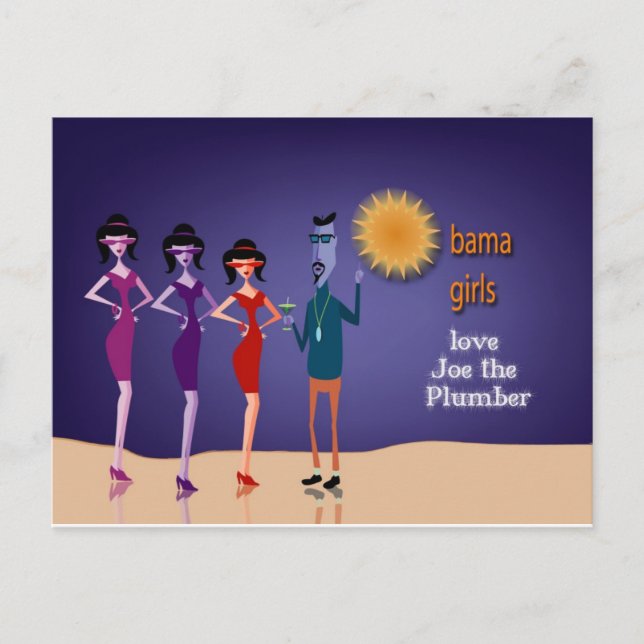 Obama Bahama Girls Liebe Joe the Plumber Postkarte (Vorderseite)