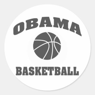 Obama Basketball Standard-Aufkleber - grau Runder Aufkleber