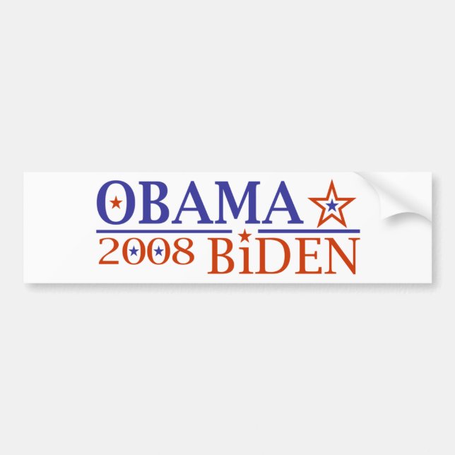 Obama Biden 08 Autoaufkleber (Vorne)