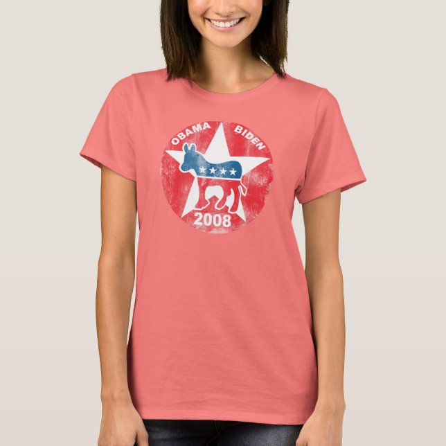 Obama Biden 08 Retro T-Shirt (Vorderseite)
